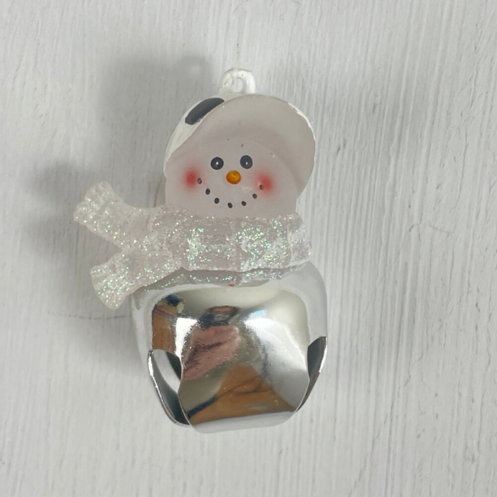 Soccer Snowman Bell Christmas Ornament NEW Glitter Football Sports Holiday Gift